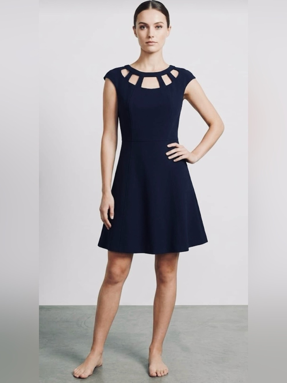 Vince Camuto Cutout Neckline Little Black Dress